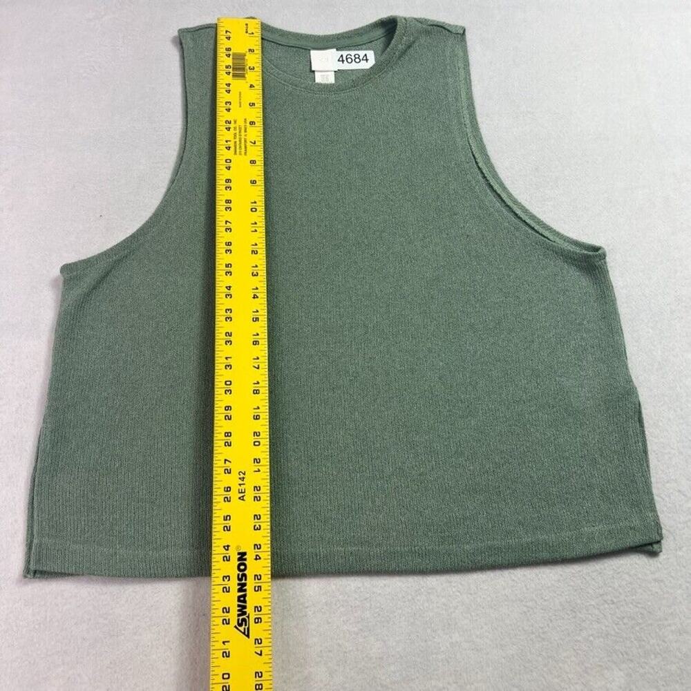 H&M Tank Womens XL Vest Top Green Side Slits Comfy Lightweight - Picture 4 of 7
